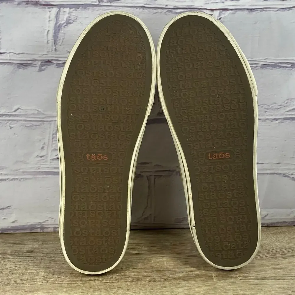 Taos Z-Soul Tan Canvas Sneakers Women's Size 9 Casual Zip Lace Up Shoes